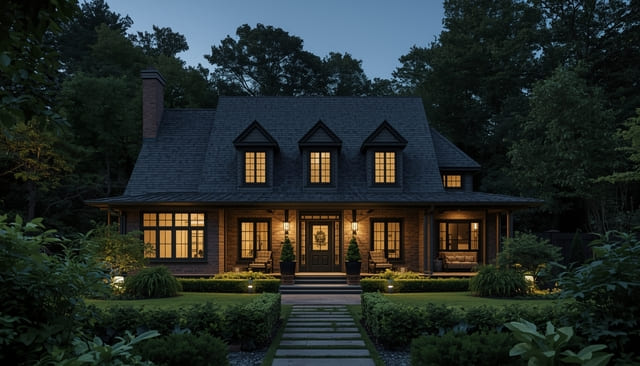 Дом вечером